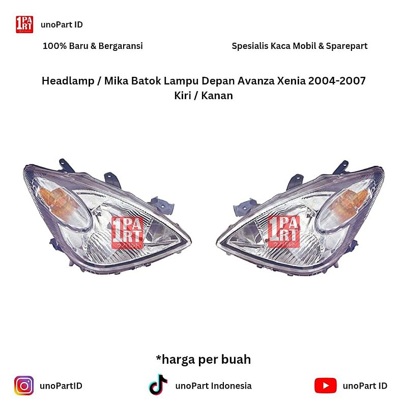 Headlamp / Mika Batok Lampu Depan Toyota Avanza Daihatsu Xenia 2004-2007 Non VVTi Gen 1 Merk Depo Kiri/Kanan by unoPart ID