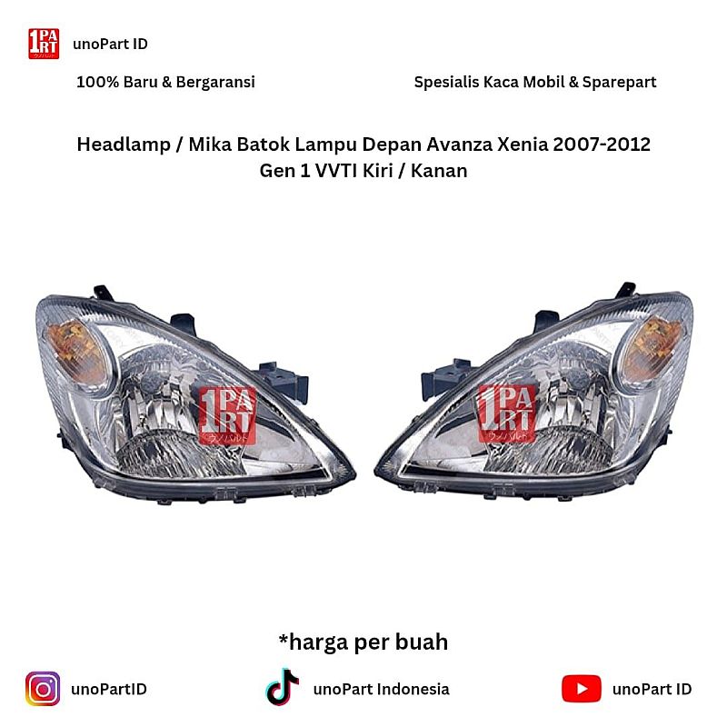 Headlamp / Mika Batok Lampu Depan Toyota Avanza Daihatsu Xenia 2007-2011 VVTi Gen 1 Merk Depo Kiri/Kanan by unoPart ID