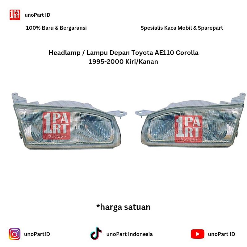 Headlamp / Mika Batok Lampu Depan Toyota Corolla AE110 1996-2000 Kiri / Kanan by unoPart ID