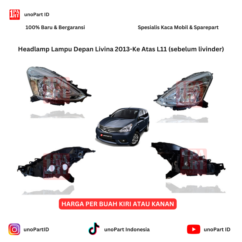 Headlamp Batok Lampu Depan Kiri Atau Kanan Nissan Livina Grand Livina 2013-Ke Atas L11 Sebelum Livinder