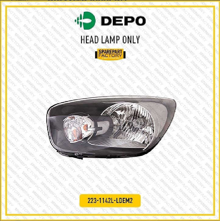 Headlamp Batok Lampu Mika Depan Kiri atau Kanan Depo Kia All New Picanto 2011-Ke Atas 223-1142L-LDEM2 223-1142R-LDEM2