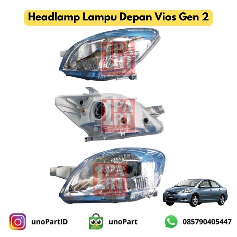 Headlamp Head Lamp Batok Lampu Depan Kiri / Kanan Toyota Vios Gen 2 2006-2012 OEM 81170-0D290 81130-0D290 - foto 5