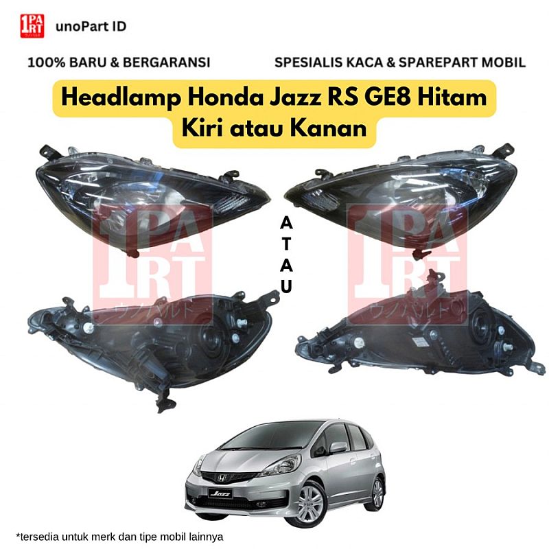 Headlamp Lampu Depan Kiri Atau Kanan Honda Jazz GE8 2008-2013 Hitam