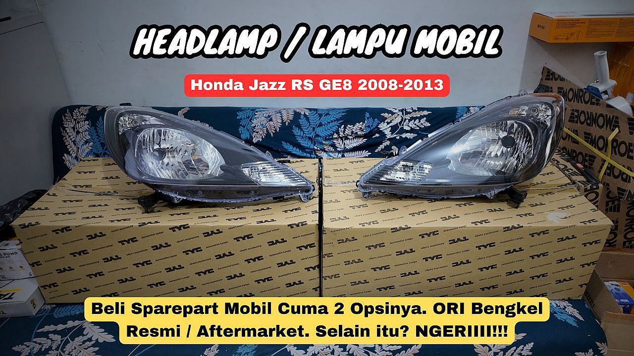 Headlamp Lampu Depan Kiri Atau Kanan Honda Jazz GE8 2008-2013 Hitam - foto 2