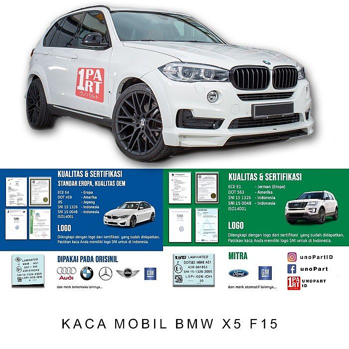 Kaca Belakang Kiri / Kanan BMW X5 Series Seri X5 F15 2013- by FY Glass - foto 3