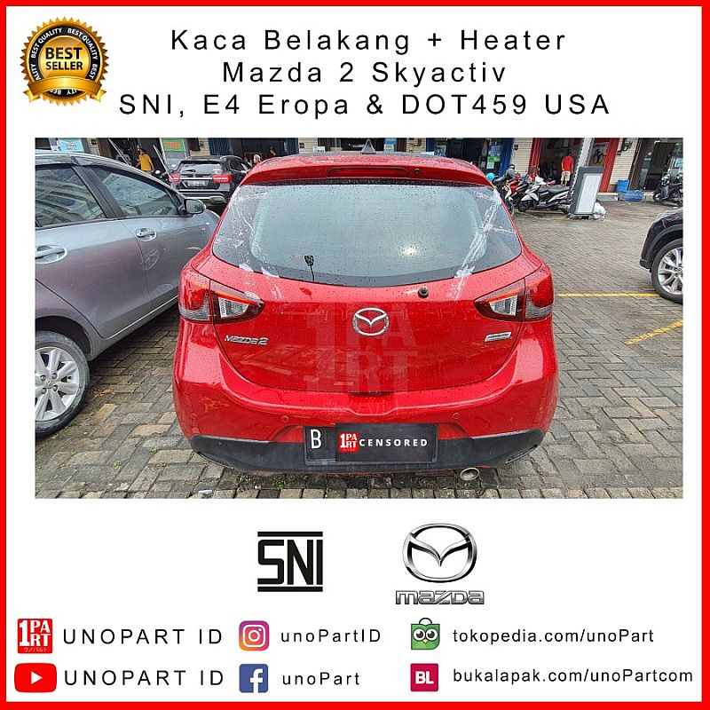 Kaca Belakang Mazda 2 Skyactiv 2014-2021 SNI by unoPart Terima Pasang - foto 4