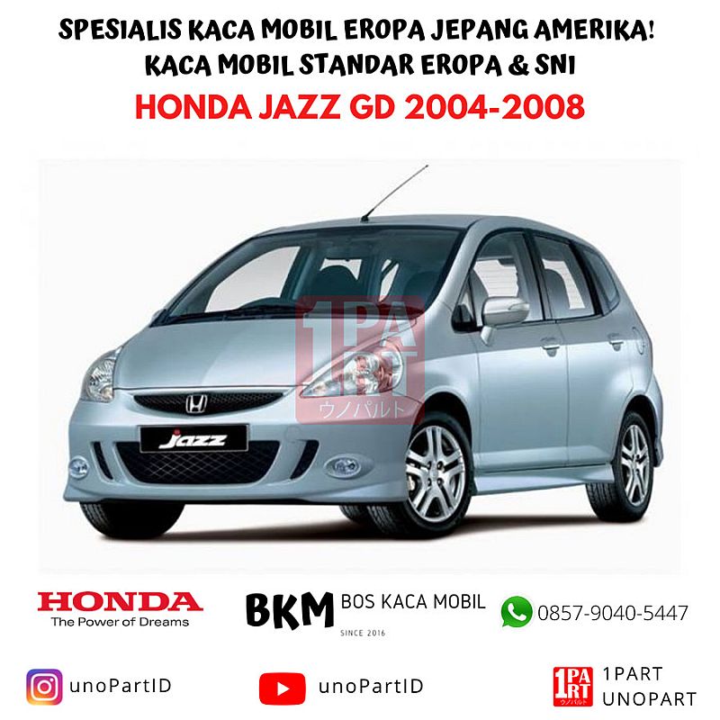 Kaca Belakang Mobil Honda Jazz 2004-2008 1st Gen SNI & DOT-459 USA - foto 2