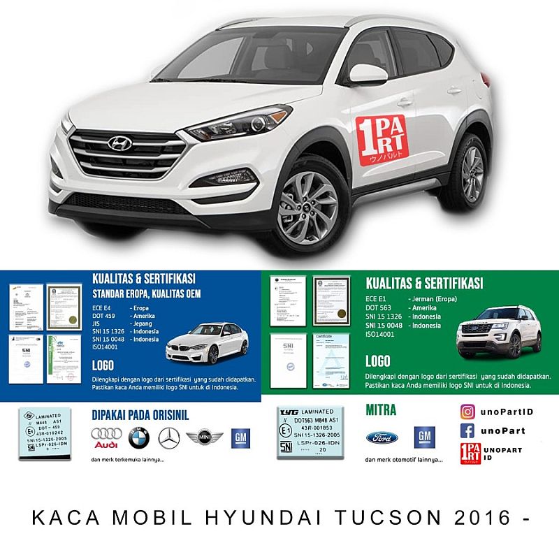 Kaca Belakang Mobil Hyundai Tucson QL 2016- SNI & DOT-459 USA - foto 2