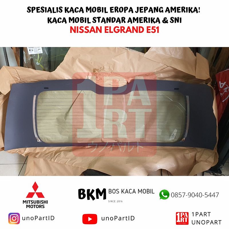 Kaca Belakang Mobil Nissan Elgrand 2002-2010 E51 2nd Gen SNI & DOT-459 - foto 2