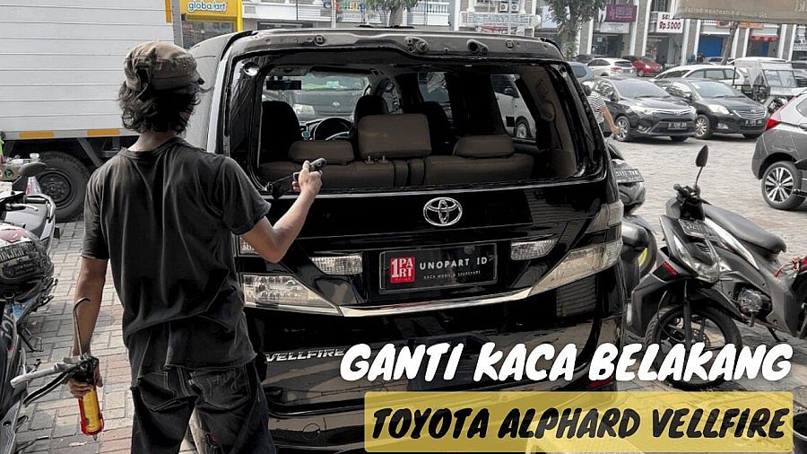 Kaca Belakang Mobil Toyota Alphard 08-15 ANH20 Vellfire Hitam SNI DOT - foto 2