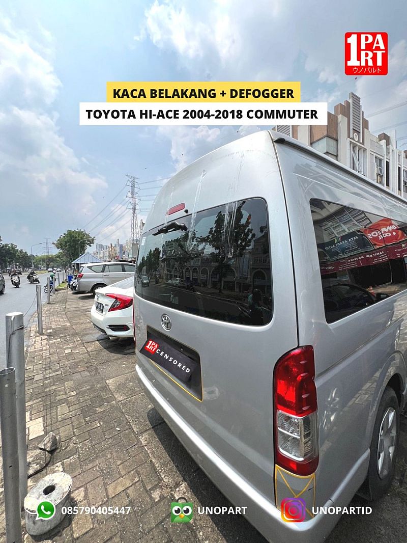 Kaca Belakang Mobil Toyota Hiace 04-18 RH200 RR11 Hitam SNI DOT-459 - foto 3