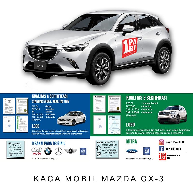 Kaca Depan 3 Lapis Mazda CX3 CX 3 Rain Sensor SNI - foto 5