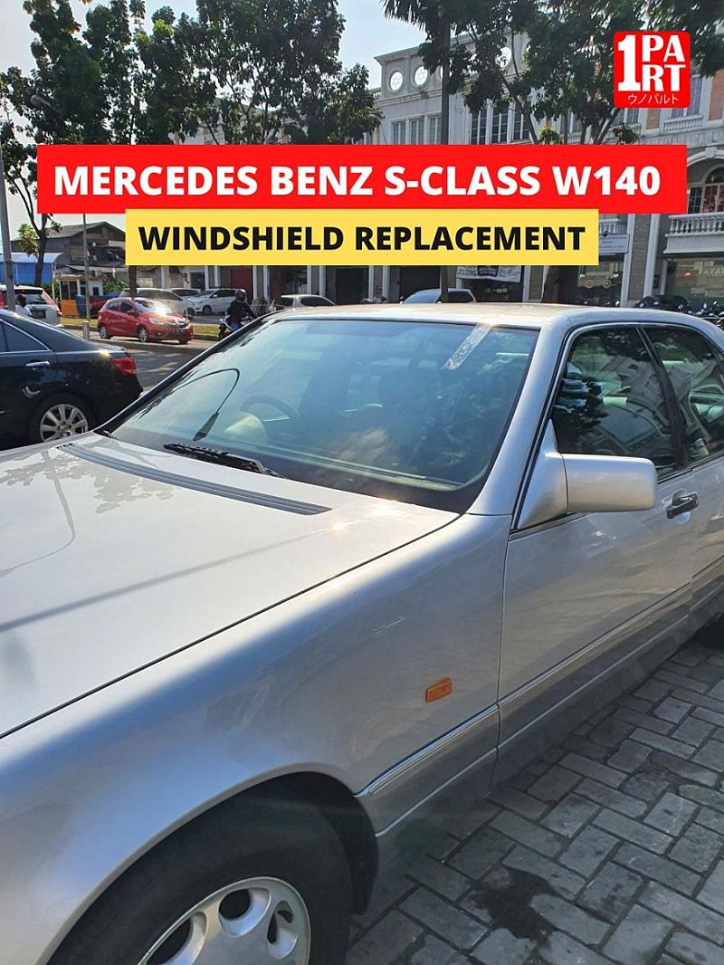 Kaca Depan 3 Lapis Mercy Mercedes Benz S Class W140 Non Sensor - foto 3