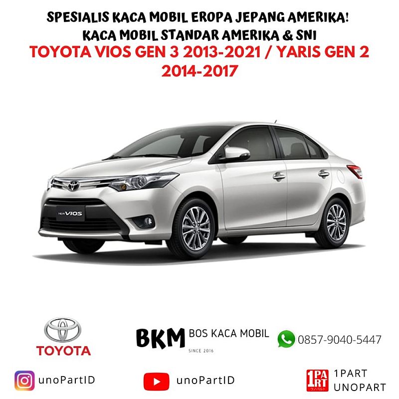 Kaca Depan Asahimas AGC Toyota Vios & Limo Gen 3 2013-ON by unoPart - foto 3