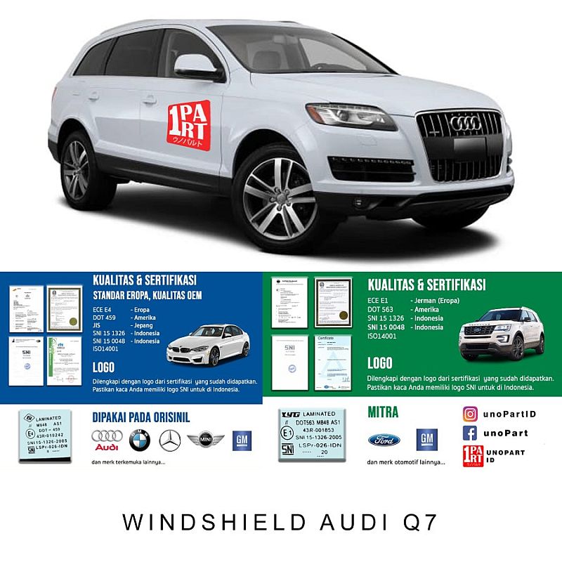 Kaca Depan Audi Q7 4L 2006-2015 Rain Sensor List SNI & E4 Eropa - foto 5