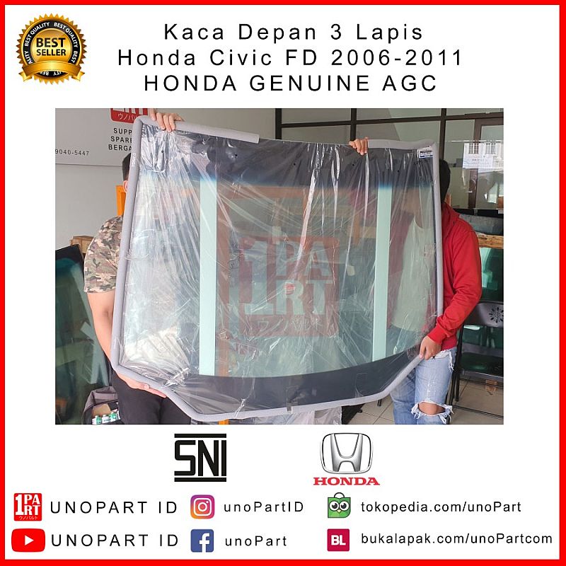 Kaca Depan Honda Civic FD 2006-2011 Original Honda AGC Thailand - foto 5