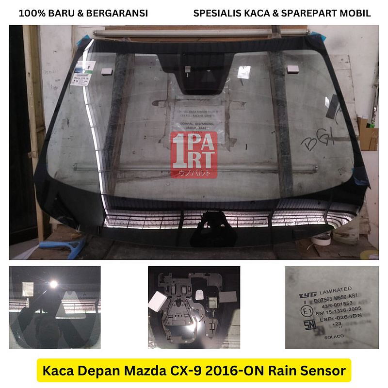 Kaca Depan Laminated Mazda CX9 CX-9 2016-ON Rain Sensor Terima Pasang - foto 5