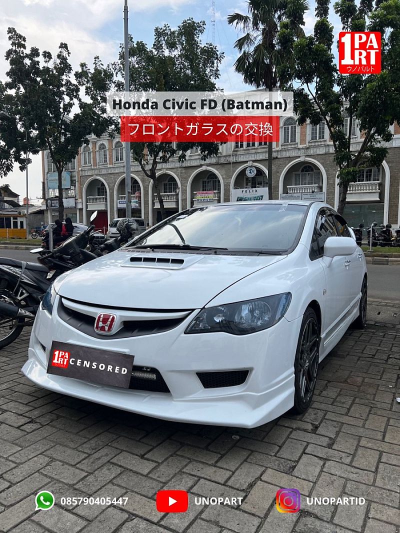 Kaca Depan Mobil Honda All New Civic FD 2005-2011 8th Gen Batman - foto 2