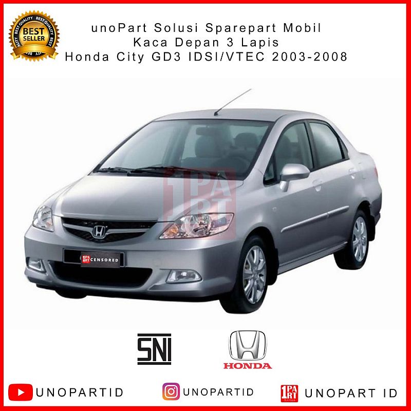 Kaca Depan Mobil Honda City 2002-2008 IDSI VTEC by Asahimas - foto 3