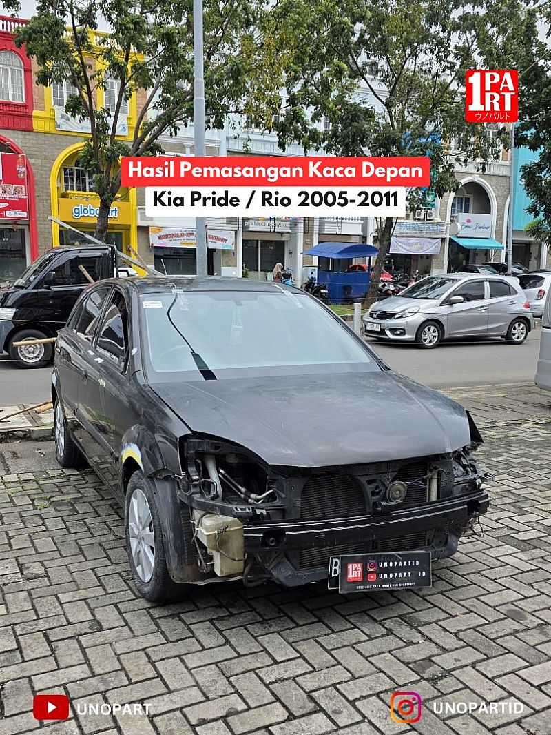 Kaca Depan Mobil Kia Rio 2005-2011 JB Sedan/Hatchback Kia Pride Terima Pemasangan by unoPart ID Toko Kaca Mobil Jujur dan Amanah - foto 2