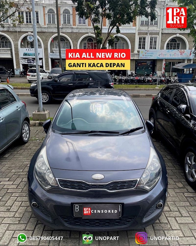 Kaca Depan Mobil Kia Rio 2011-2017 UB Hatchback Original Replacement by unoPart ID - foto 4