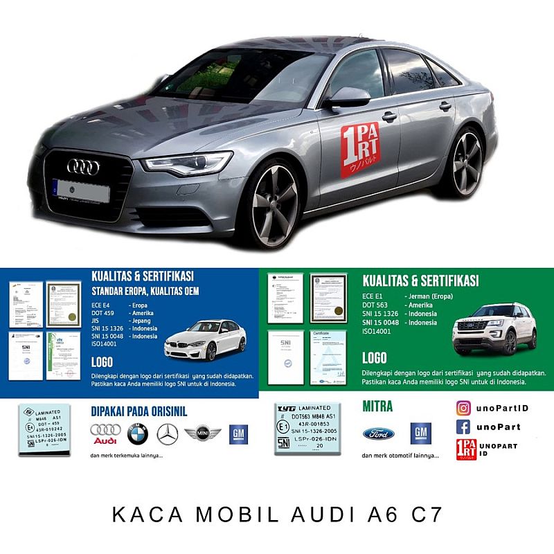 Kaca Depan Mobil Laminated Audi A6 C7 SNI Terima Pemasangan - foto 4