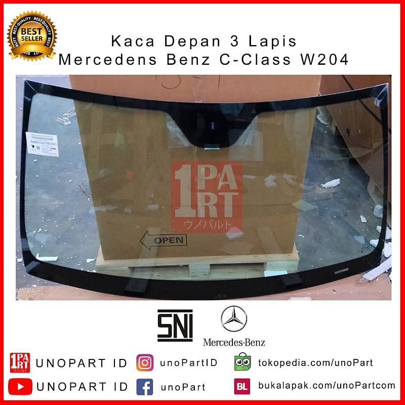 Kaca Depan Mobil Mercedes-Benz C-Class 2007-2014 W204 OEM Replacement - foto 3