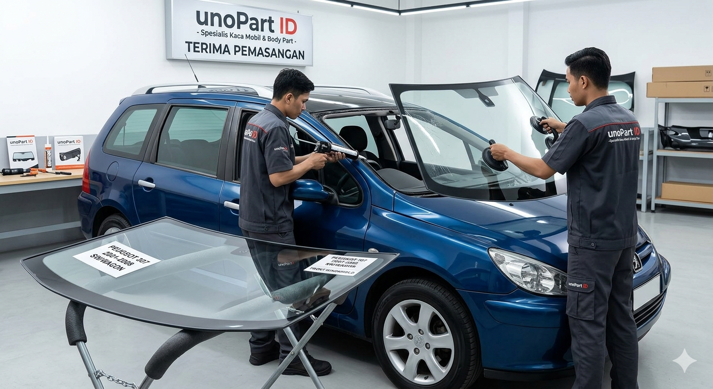 Kaca Depan Mobil Peugeot 307 2001-2008 SW Wagon RS Kotak Terima Pemasangan by unoPart ID - foto 5