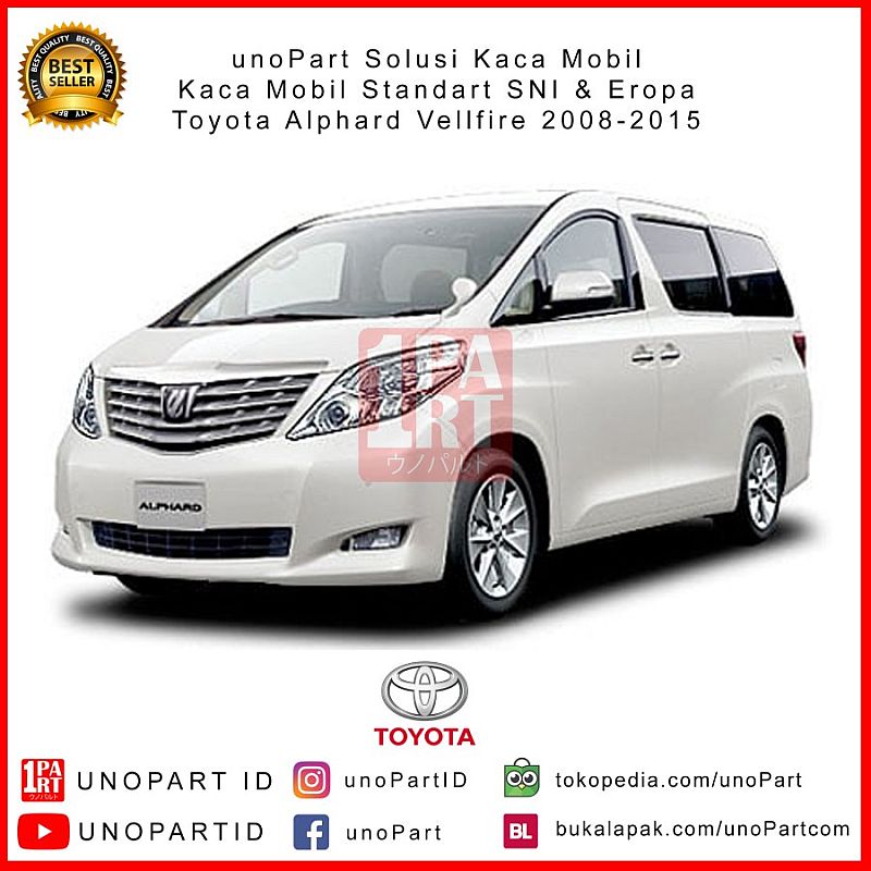 Kaca Pasif Quarter Belakang Alphard Vellfire 08-15 SNI DOT E4 Hitam - foto 3