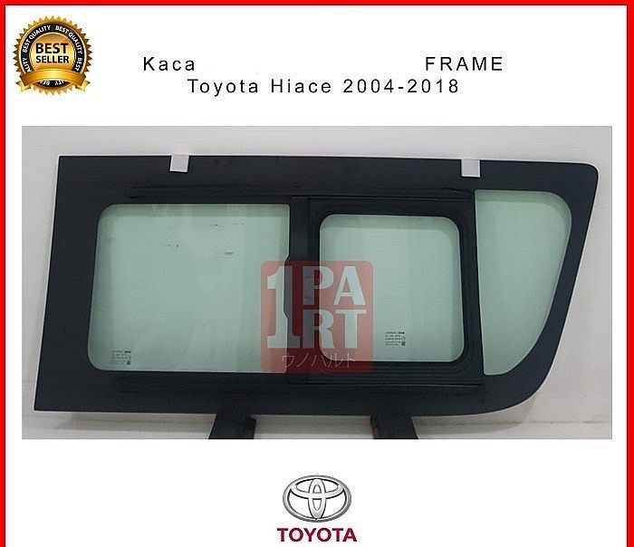 Kaca Pintu Geser Kiri Polos / Kanan Frame Toyota Hiace 04-18 RH200 SNI - foto 2