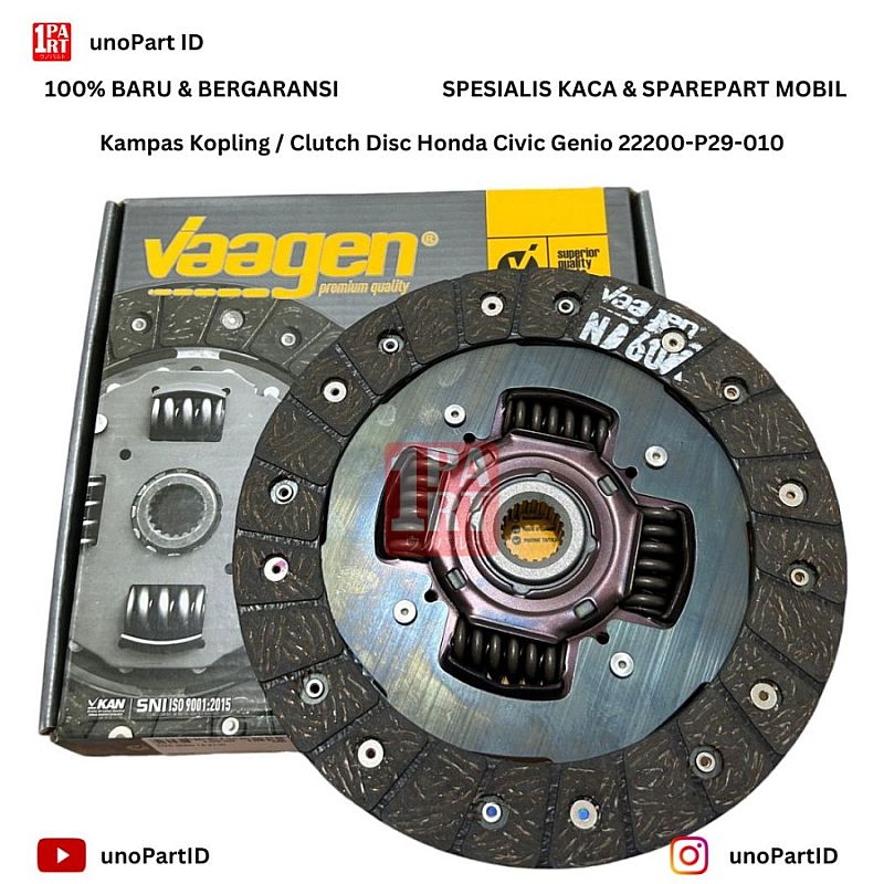 Kampas Kopling Clutch Disc Civic Genio 1.6 91-95 22200-P29-010 - foto 2