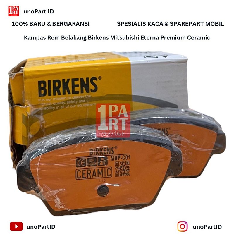 Kampas Rem Belakang Birkens Mitsubishi Eterna Premium Ceramic - foto 4
