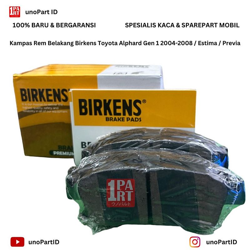 Kampas Rem Belakang Birkens Toyota Alphard 2004-2008 ANH10 / Estima / Previa Ceramic 04466-28080 0446628080 - foto 2