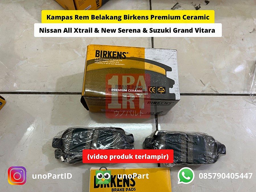 Kampas Rem Belakang Birkens X-Trail Xtrail T32 T31 T30 & Serena C26 C27 & Grand Vitara 2.4 & Teana J32 & Elgrand E51 E52 Ceramic D4060-JA00A - foto 4