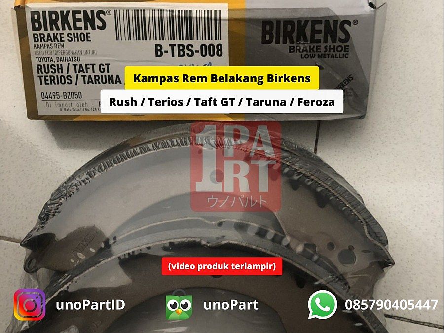 Kampas Rem Belakang Brake Shoe Tromol Birkens Toyota Daihatsu Rush Terios Taruna Feroza Taft GT F70 SNI KAN OEM 04495-BZ050 04495BZ050 - foto 5