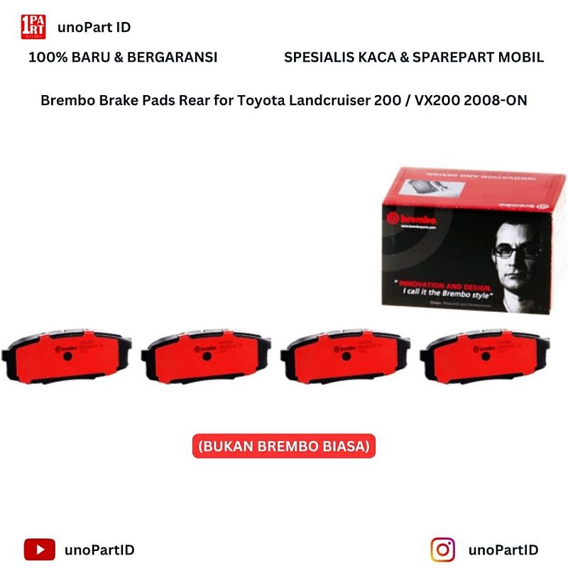 Kampas Rem Belakang Brembo NAO Ceramic Landcruiser VX 200 FJ200 08-ON - foto 2