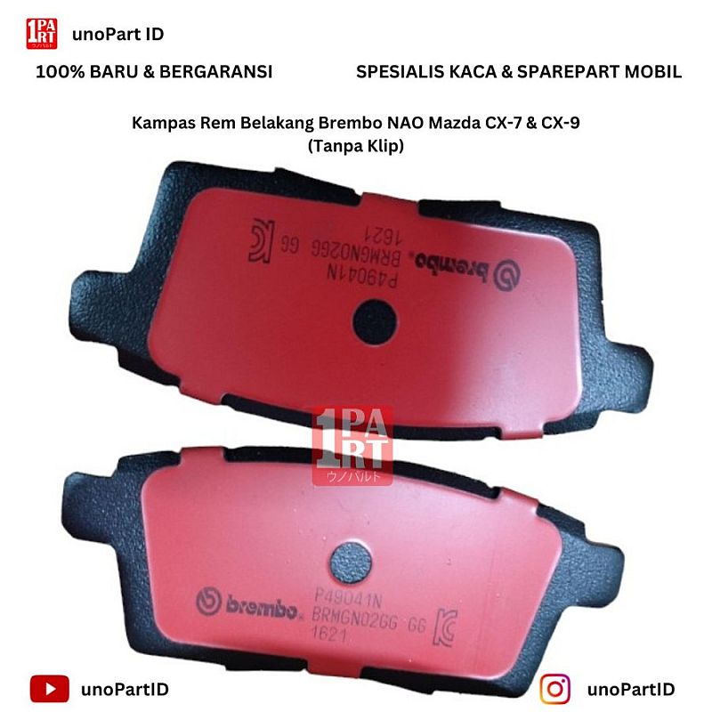 Kampas Rem Belakang Brembo NAO Ceramic Mazda CX7 CX9 P49041N - foto 2