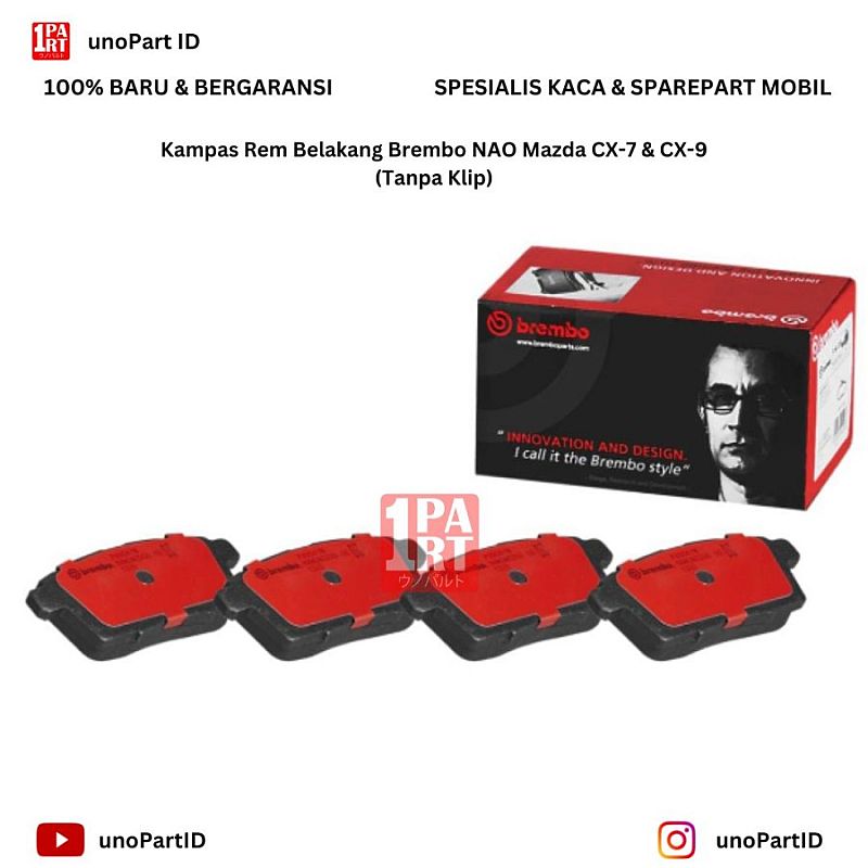 Kampas Rem Belakang Brembo NAO Ceramic Mazda CX7 CX9 P49041N - foto 5