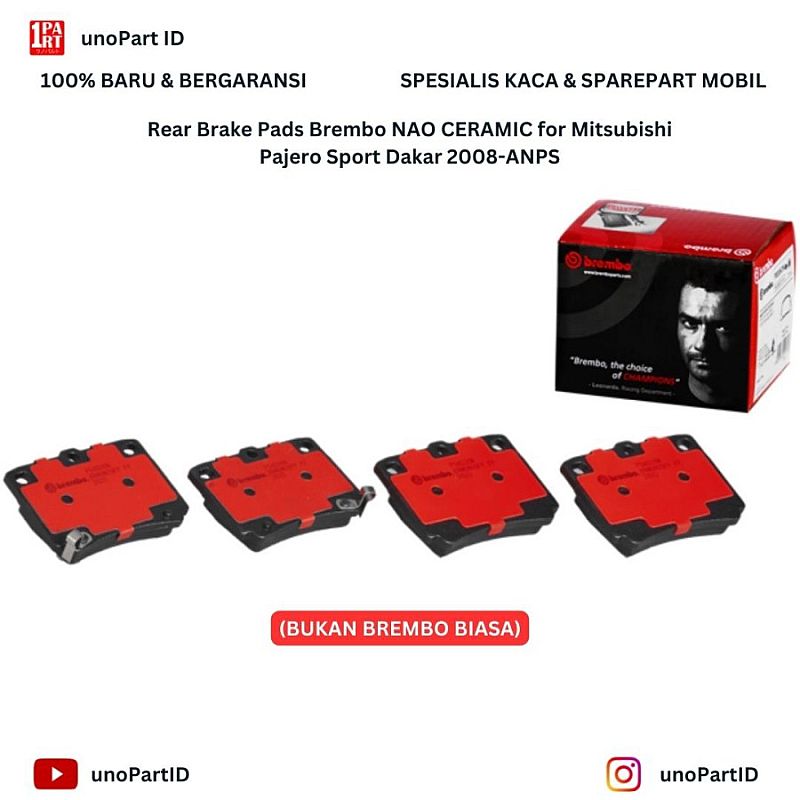 Kampas Rem Belakang Brembo NAO Ceramic Pajero Sport Dakar 08-ANPS - foto 4