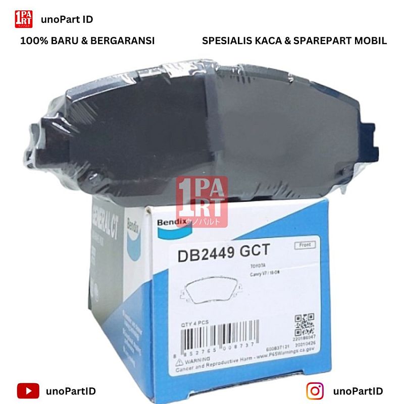 Kampas Rem Bendix Camry XV70 / Corolla Cross / Voxy 2022-ON DB2449 GCT - foto 2