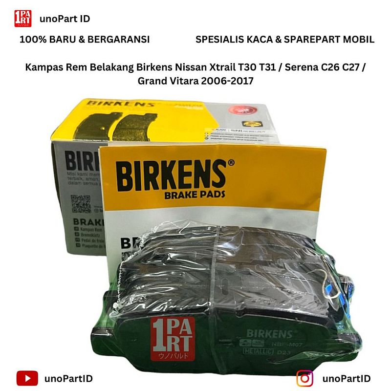 Kampas Rem Birkens Belakang Xtrail T32 T30 T31 / Serena C26 C27 / Grand Vitara - foto 3