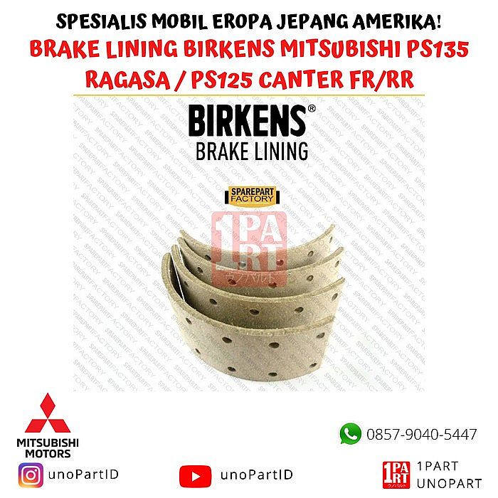 Kampas Rem Birkens Mitsubishi PS135 PS 135 Ragasa FE73 FE74 PS125 - foto 3