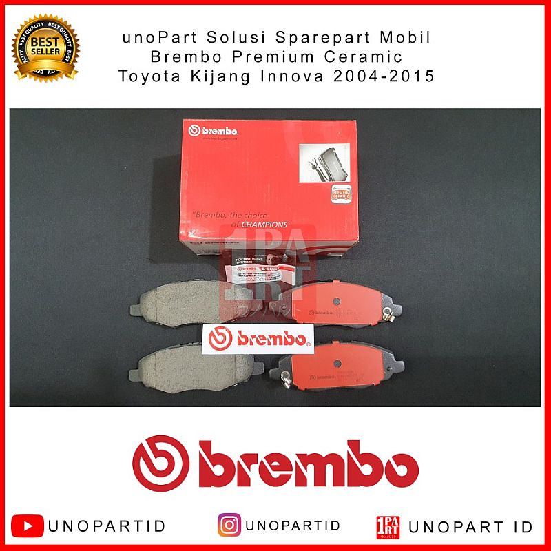 Kampas Rem BREMBO Premium Ceramic Depan Toyota Kijang Innova 2004-2015 OEM 04465-0K130 - foto 5