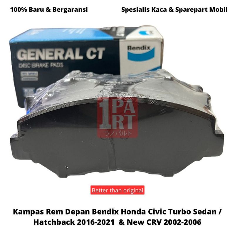 Kampas Rem Depan Bendix Ceramic Honda Civic Turbo 2016-2021 DB1481 GCT - foto 5