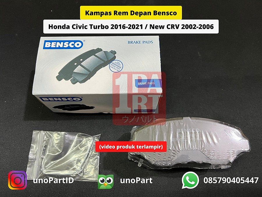 Kampas Rem Depan Bensco Honda Civic Turbo FC/FK 2016-2021 & CRV 03-06 - foto 5