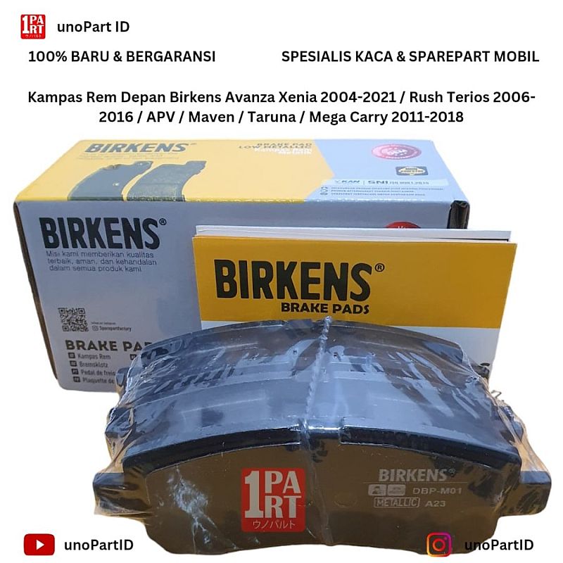 Kampas Rem Depan Birkens Avanza Xenia Rush Terios Taruna APV Mega Carry Maven Metalic - foto 3