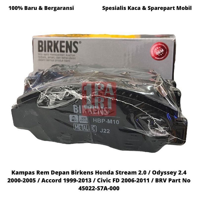 Kampas Rem Depan Birkens Civic FD / Stream 2.0 / Odyssey / BRV Accord Metalic - foto 3