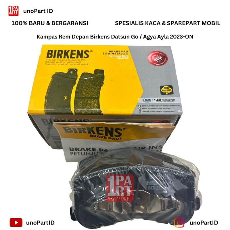 Kampas Rem Depan Birkens Datsun Go / Toyota Agya / Daihatsu Ayla 2023-ON Part No D1060-4LA0A by unoPart ID - foto 6