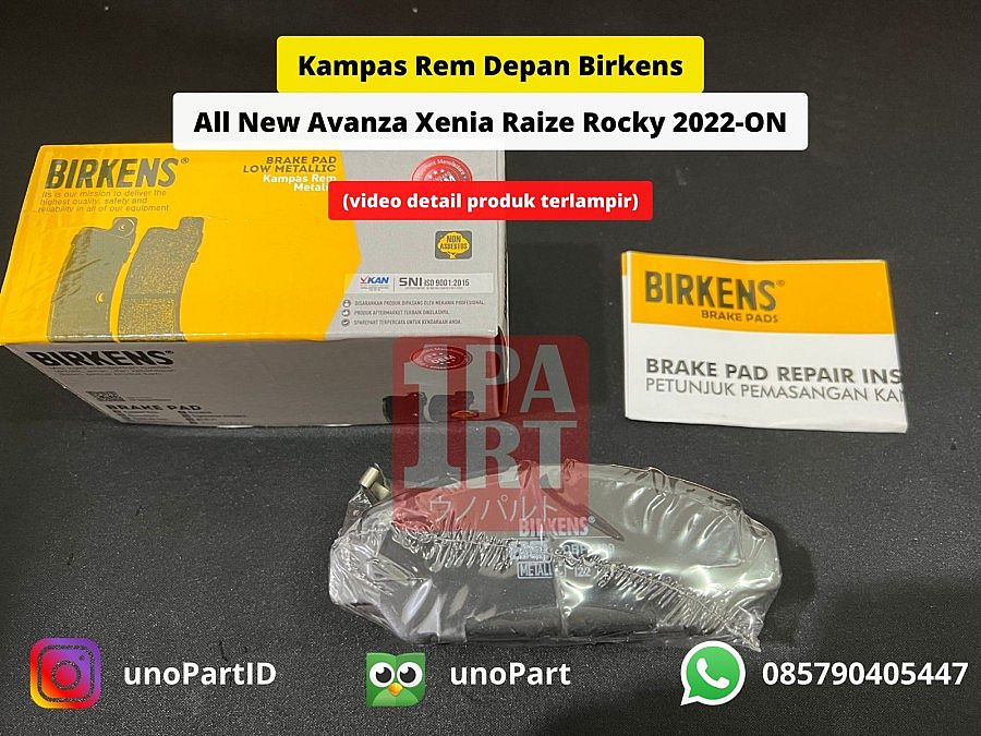 Kampas Rem Depan Birkens Rocky Raize Xenia Avanza Veloz FWD 2022-Ke Atas - foto 2