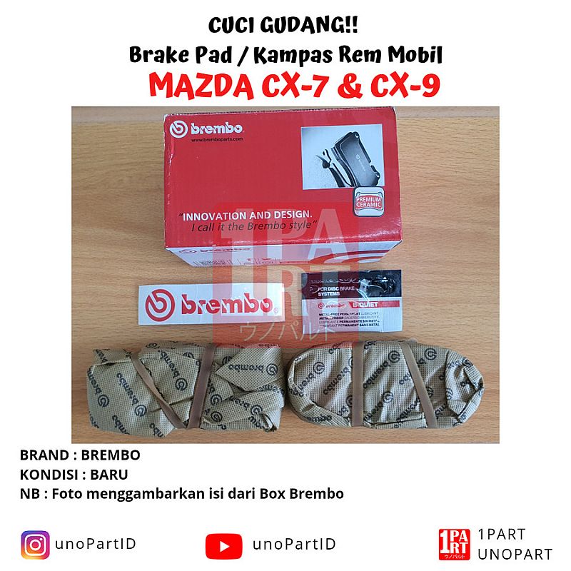 Kampas Rem Depan Brembo Mazda CX-7 CX-9 CX 7 CX 9 Premium Ceramic - foto 3